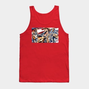 Country guitarists American flag Tank Top